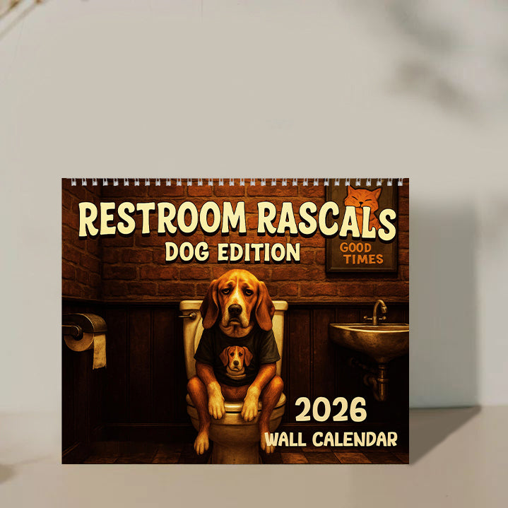 🐶Restroom Rascals: Dog Edition 2026 Wall Calendar