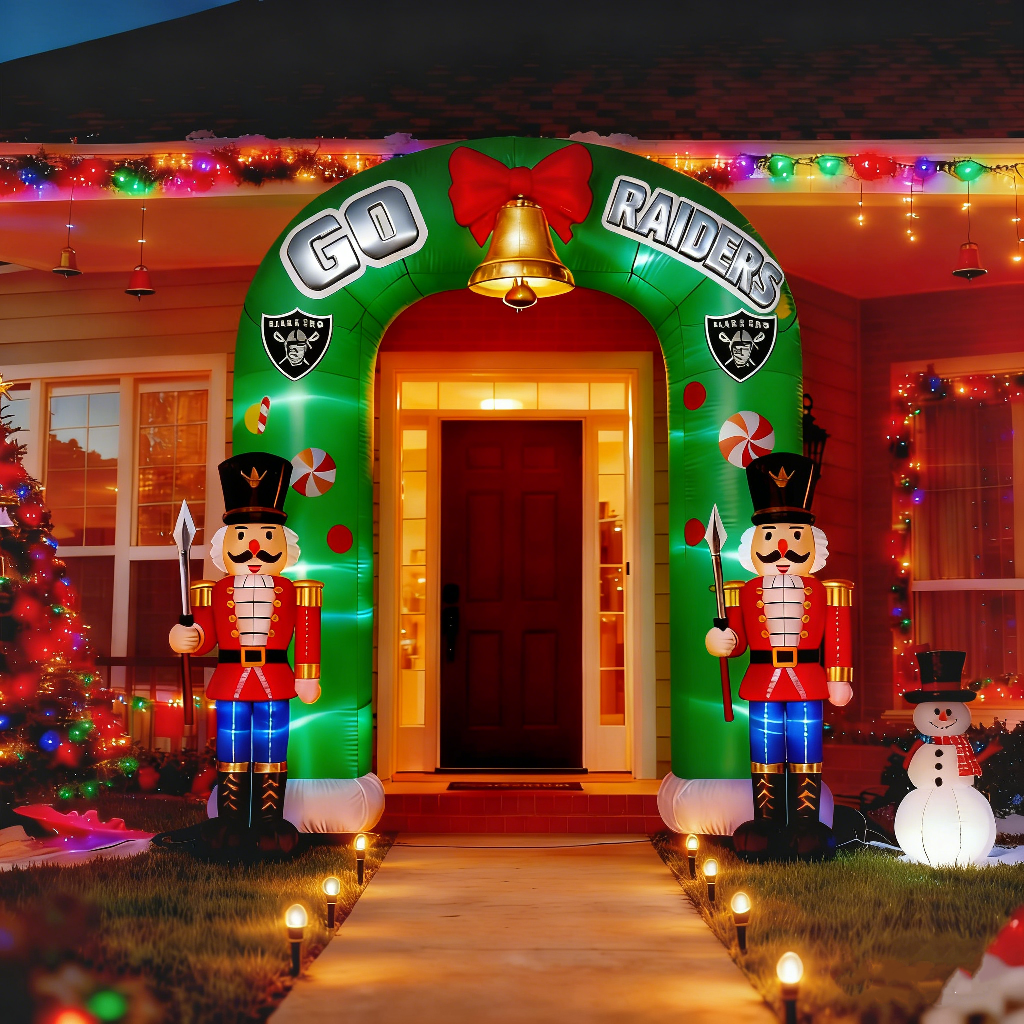 Nutcracker Inflatable Archway Festive Decor – Lighted Outdoor Holiday Decoration for Home Yard