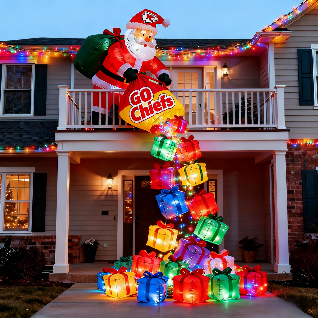 Festive Sports-Inspired Inflatable Santa Balloons - Holiday Spirit Decor