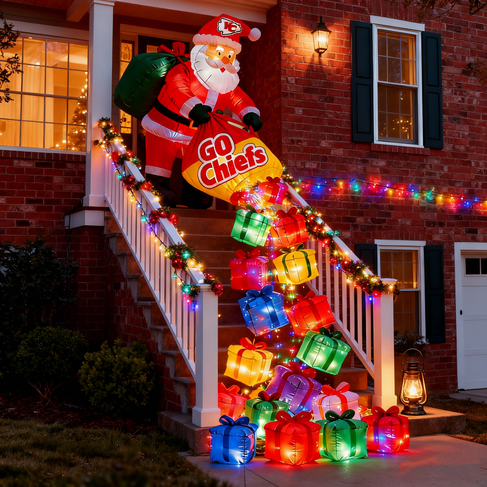 Festive Sports-Inspired Inflatable Santa Balloons - Holiday Spirit Decor