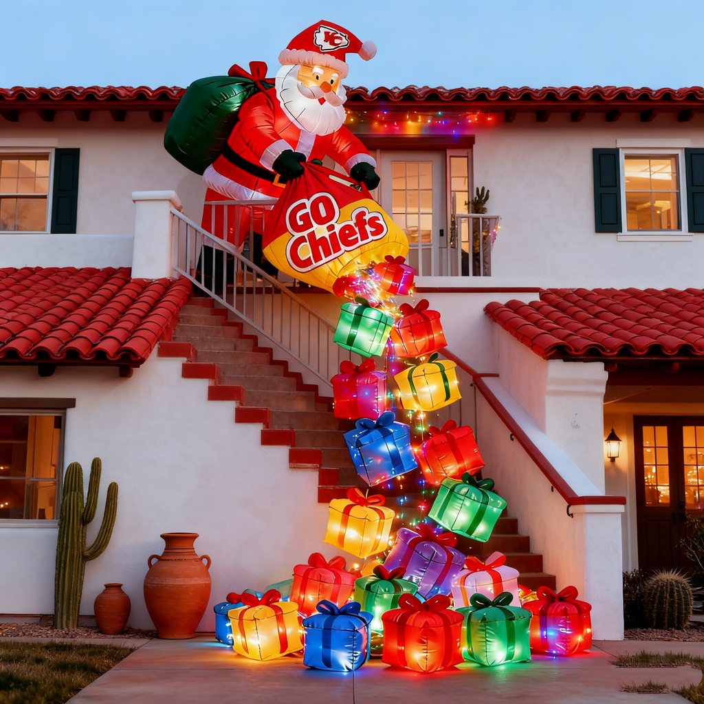 Festive Sports-Inspired Inflatable Santa Balloons - Holiday Spirit Decor