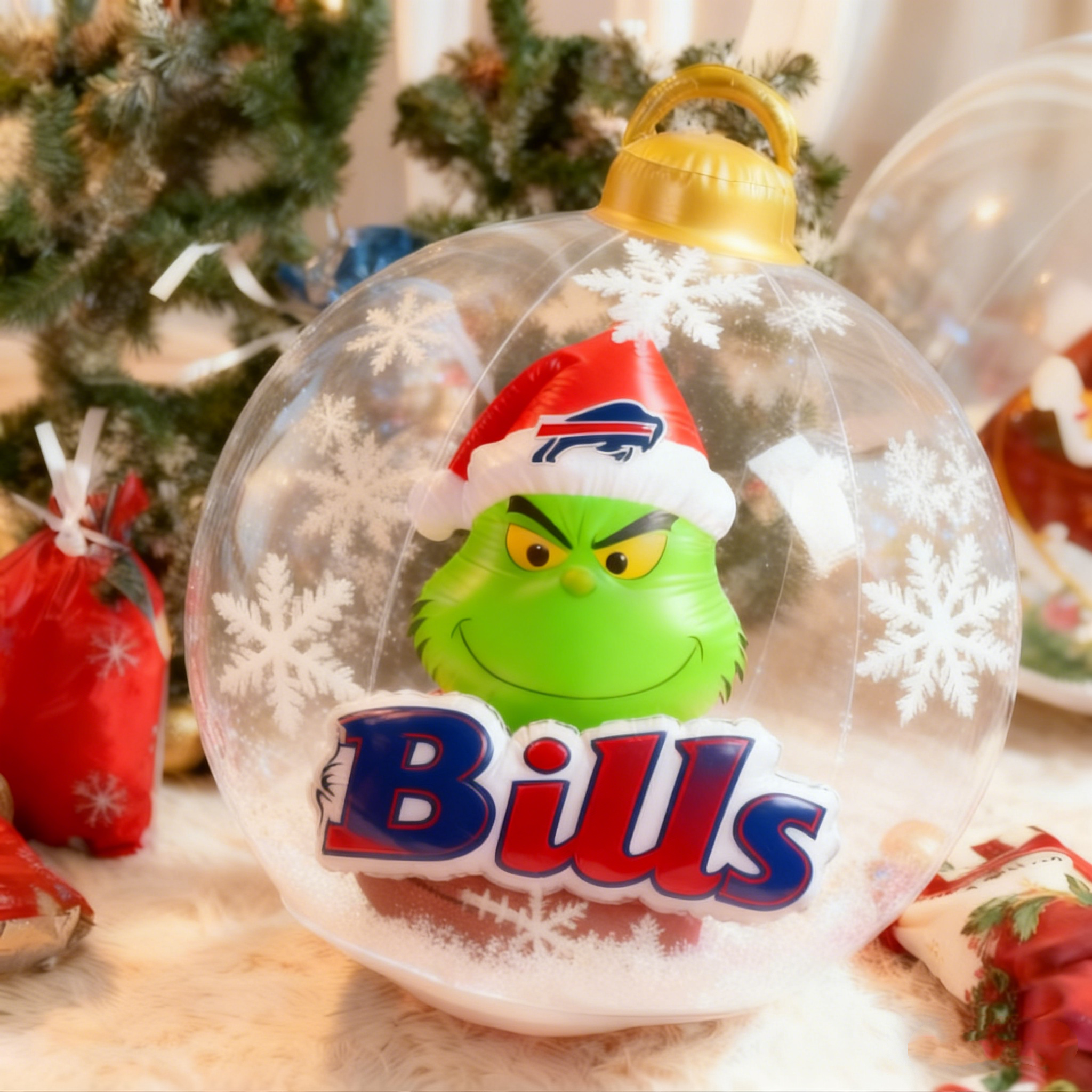 Grinchy Christmas Inflatable Ball Ornament – A Whimsical Holiday Statement Piece