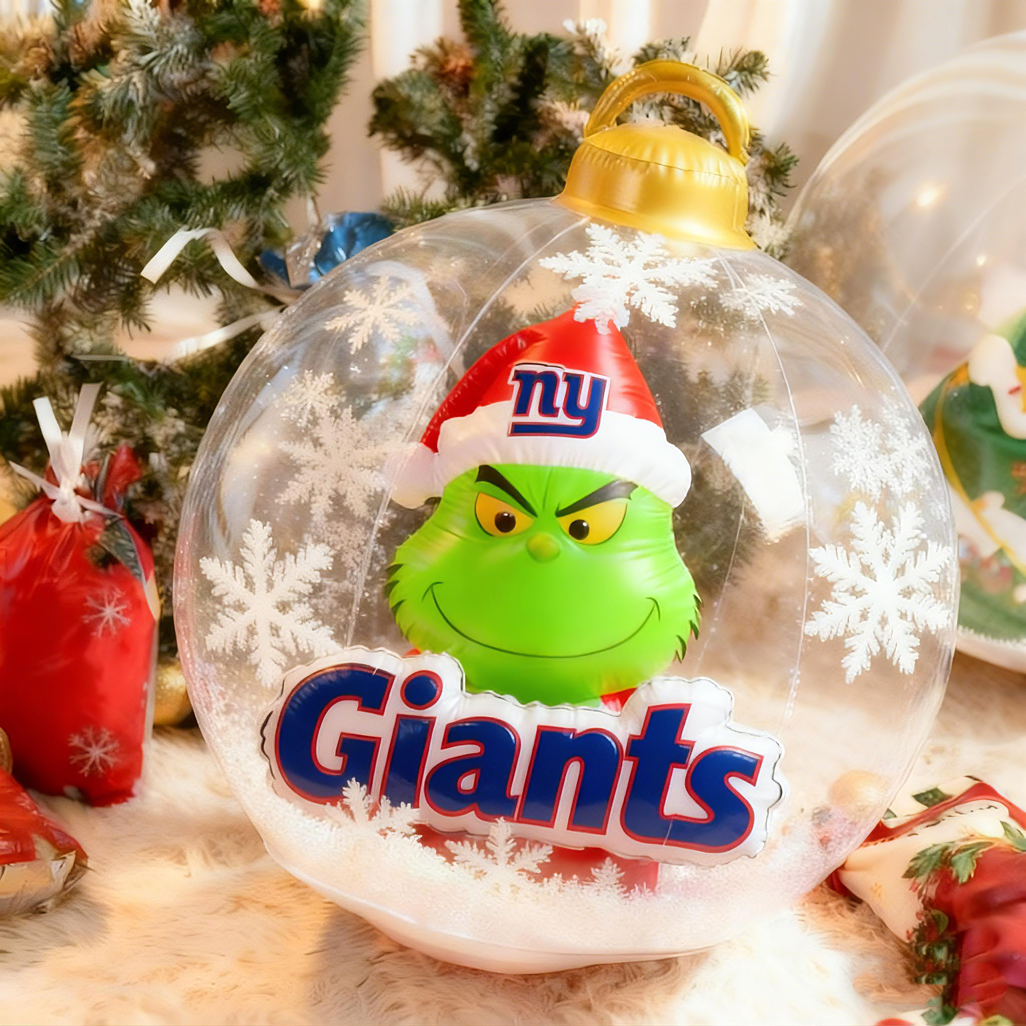 Grinchy Christmas Inflatable Ball Ornament – A Whimsical Holiday Statement Piece