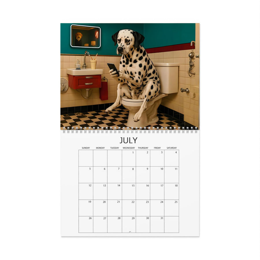 🐶Restroom Rascals: Dog Edition 2026 Wall Calendar