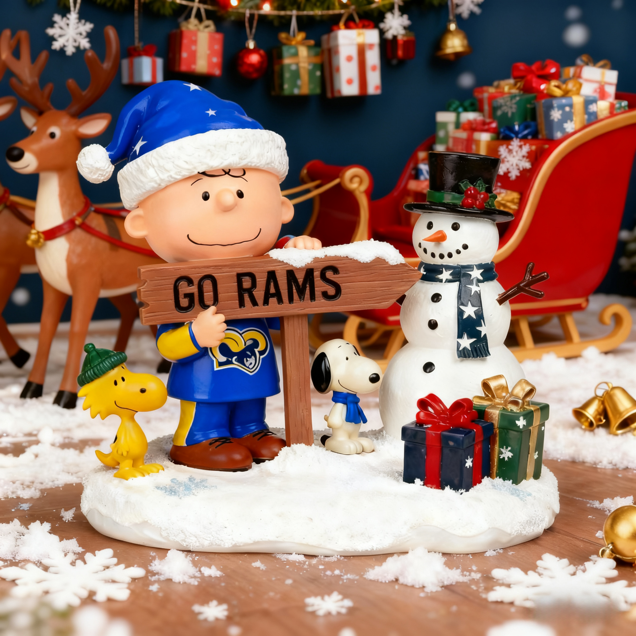 Peanuts Christmas Charlie Brown Snowy Scene Statue
