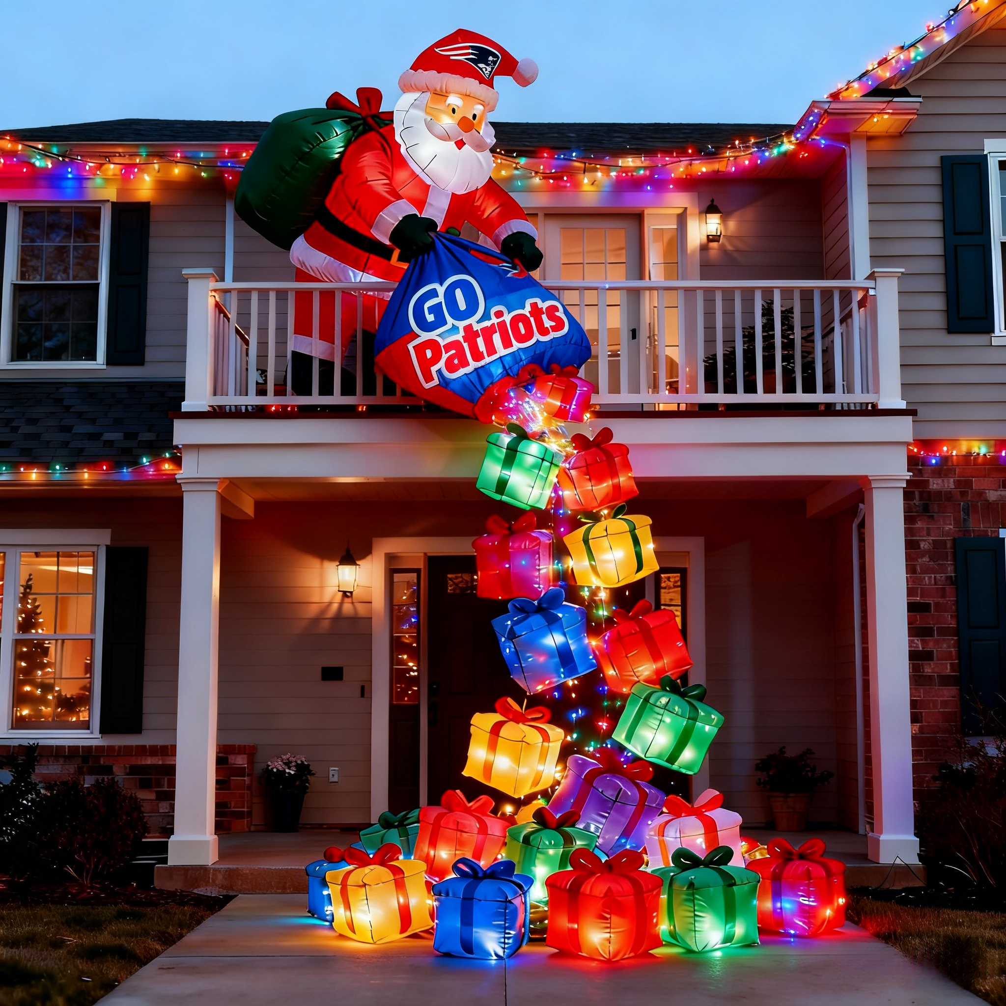 Festive Sports-Inspired Inflatable Santa Balloons - Holiday Spirit Decor