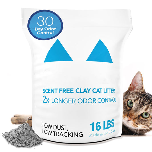 Unscented 30 Day Odor Control Clumping Clay Cat & Kitty Litter 16 lb
