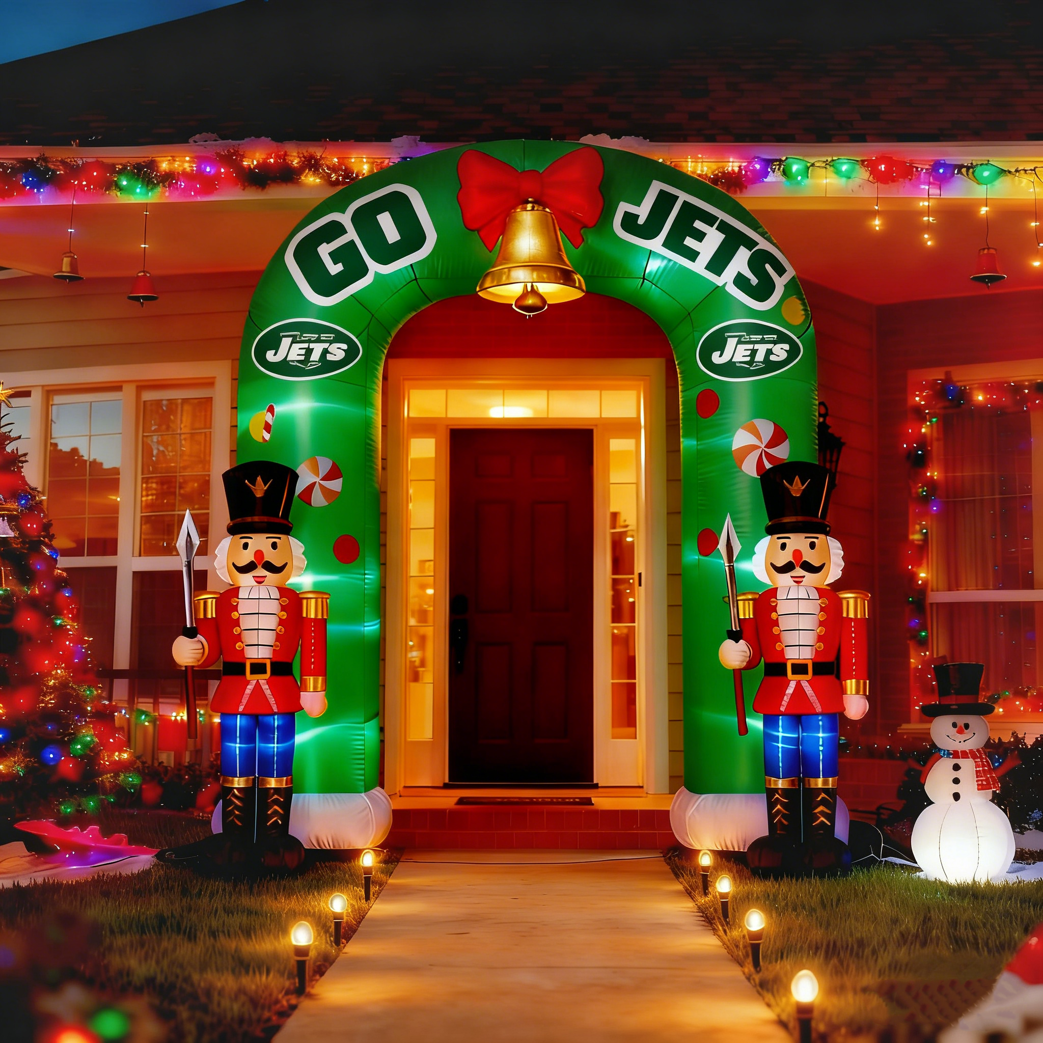 Nutcracker Inflatable Archway Festive Decor – Lighted Outdoor Holiday Decoration for Home Yard