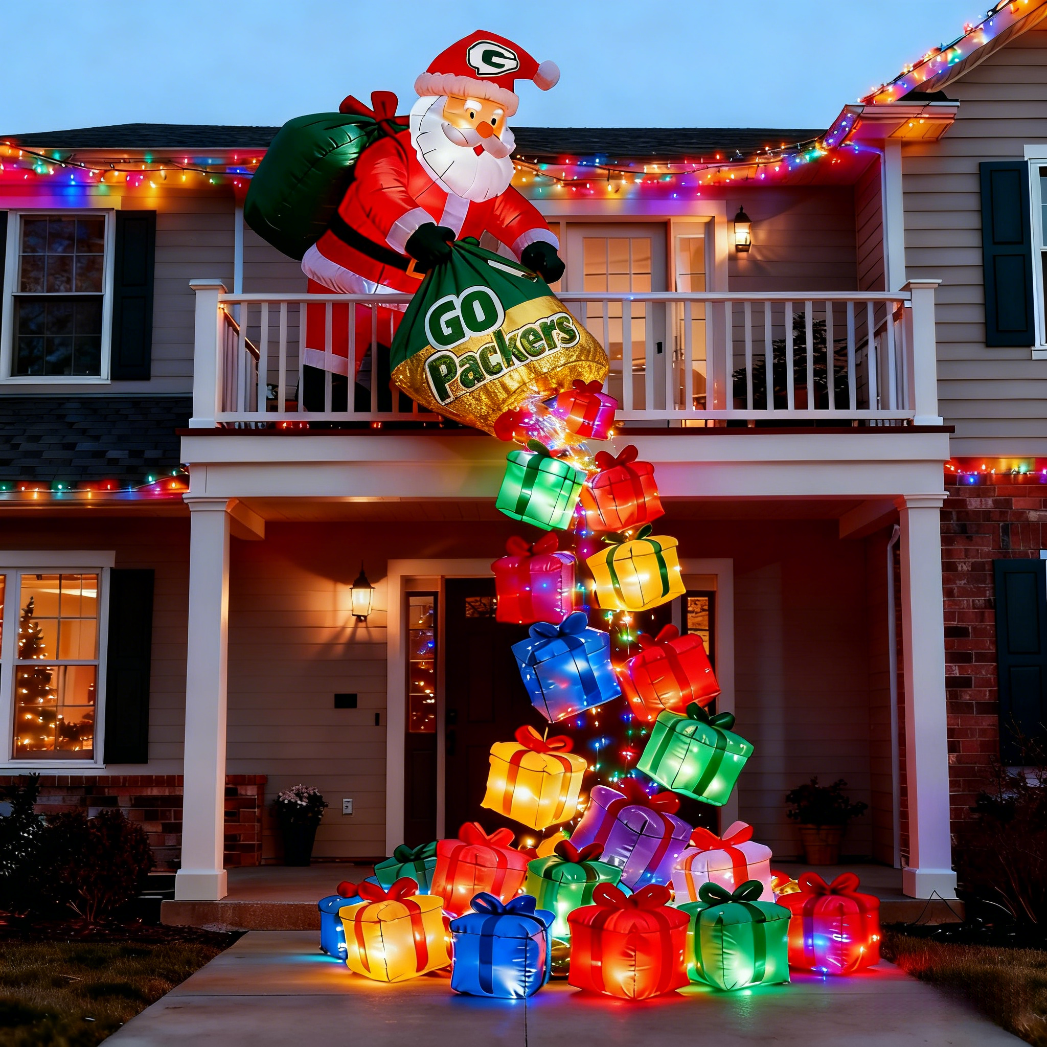 Festive Sports-Inspired Inflatable Santa Balloons - Holiday Spirit Decor