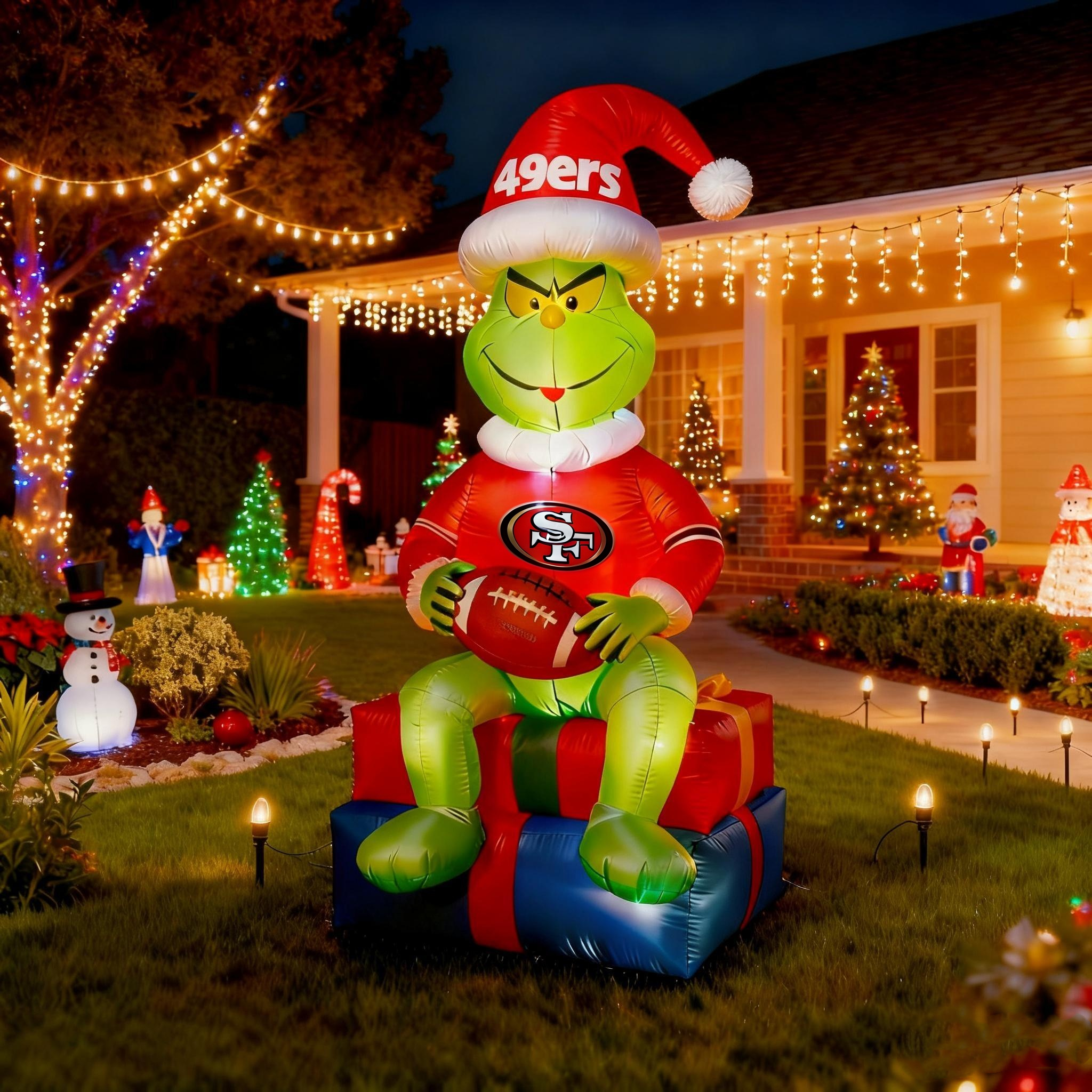 Inflatable Christmas Grinch Decoration - Festive Lawn Ornament