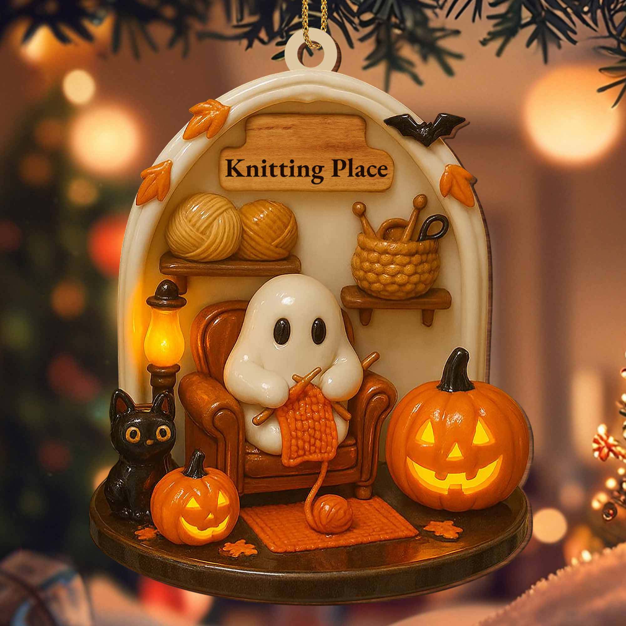 ✨ SPOOKY-CUTE GHOST SCENE ORNAMENTS