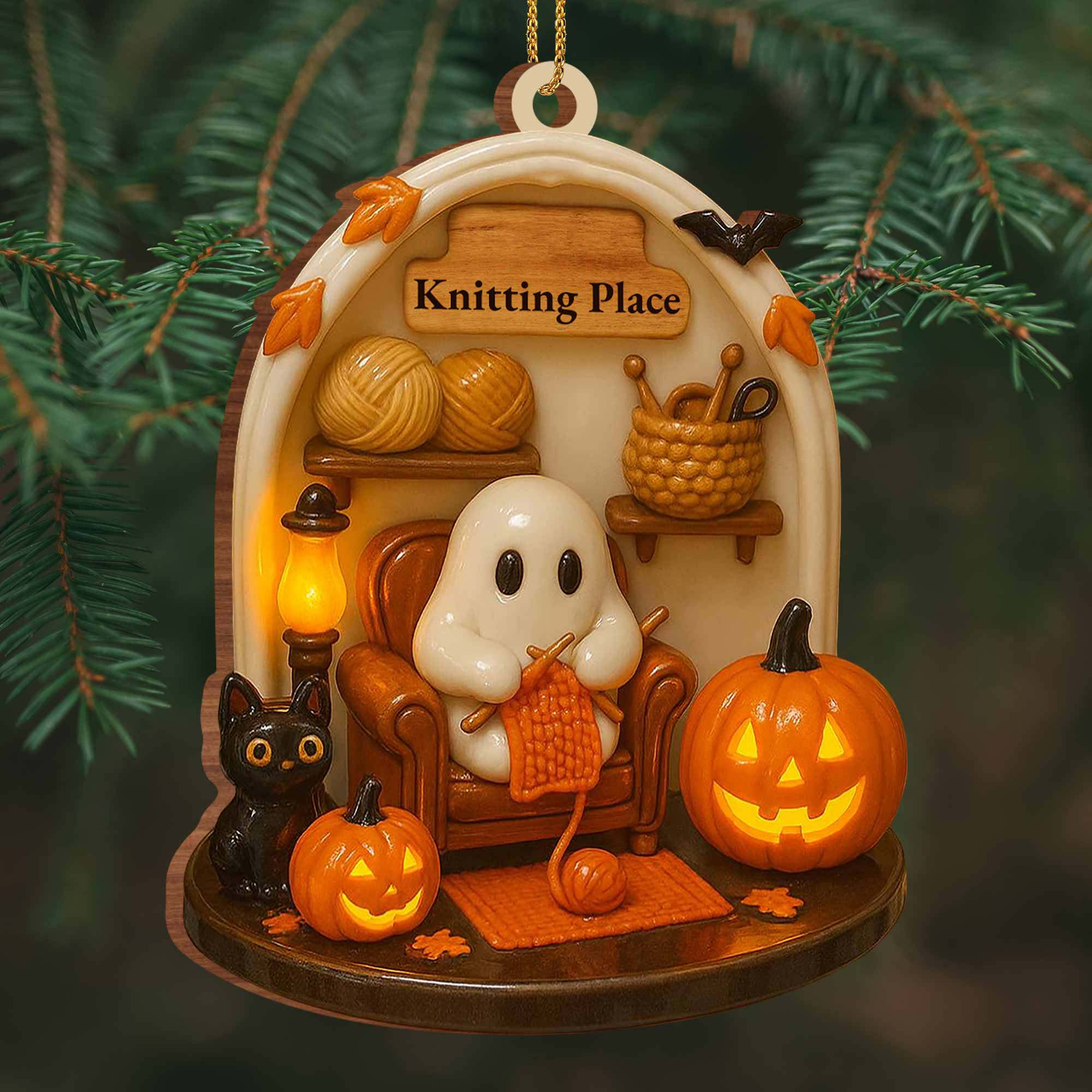 ✨ SPOOKY-CUTE GHOST SCENE ORNAMENTS