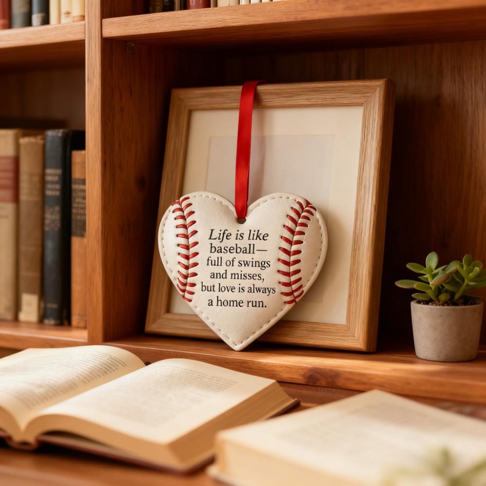 Heart-shaped Baseball Ornaments