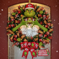 Grinch-Themed NFL Christmas Wreath