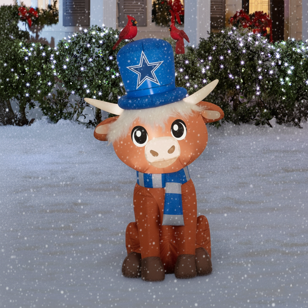 Snowy Christmas Cow Figurines