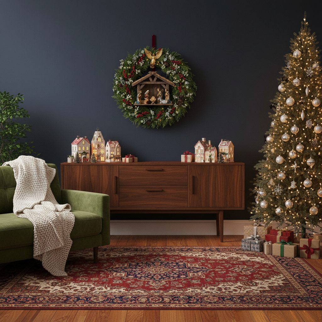 Nativity Scene Christmas Wreath