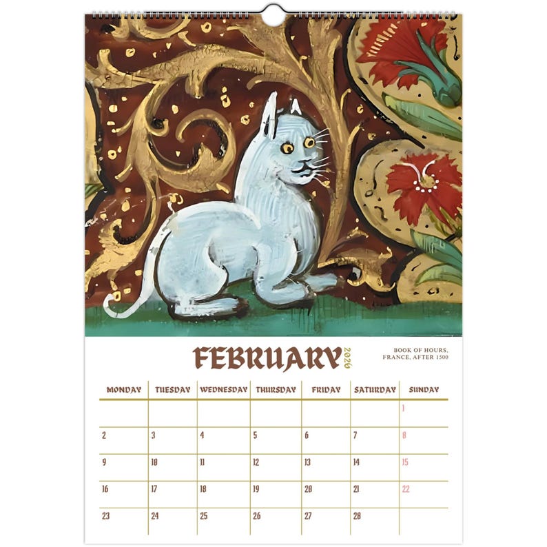 Ugly Medieval Cats 2026 Wall Calendar