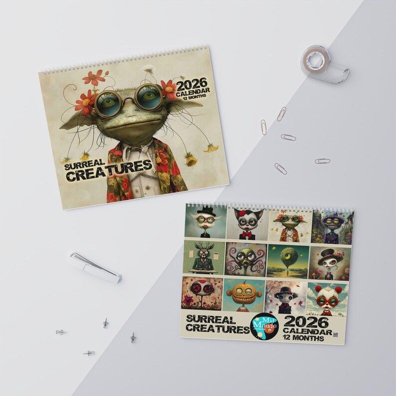🗓️ 2026 Surreal Creatures Wall Calendar
