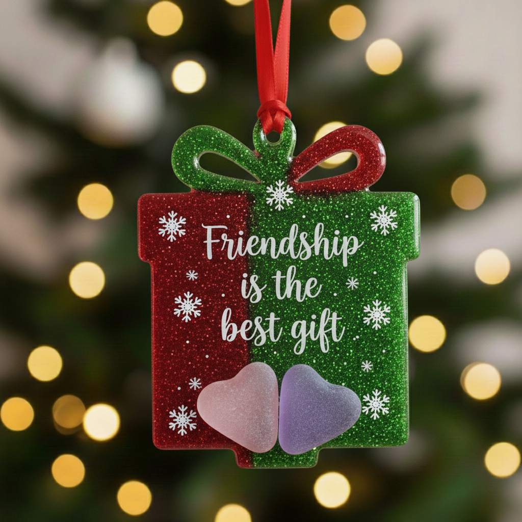 Friendship & Joy Sea Glass Ornaments