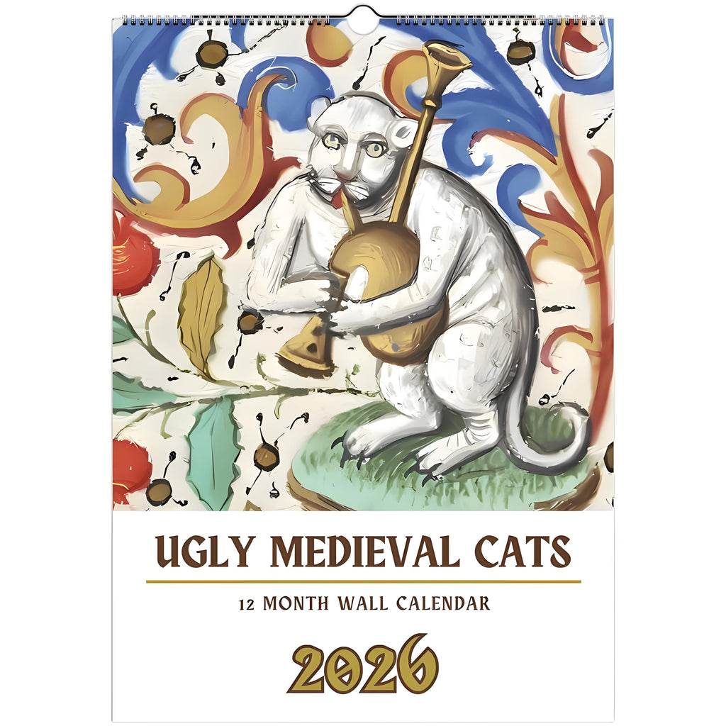 Ugly Medieval Cats 2026 Wall Calendar