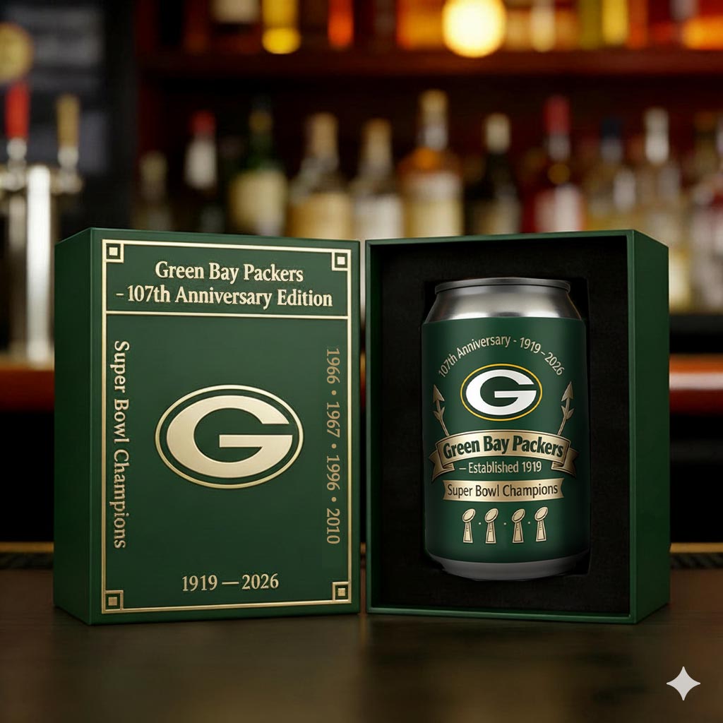 Green Bay Packers– 1919–2026 Anniversary Edition Can Cooler