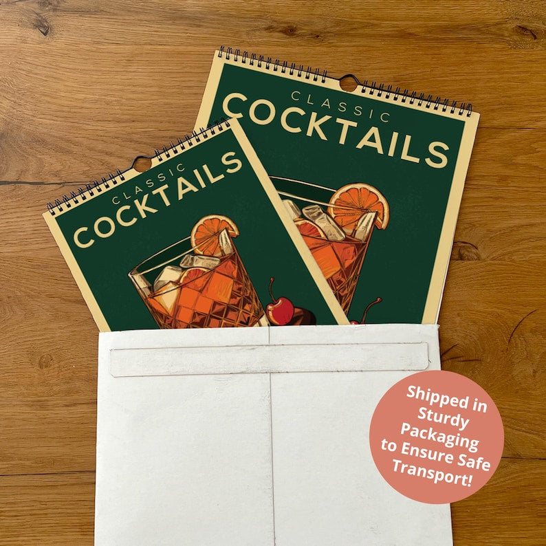 2025 Cocktail Art Wall Calendar