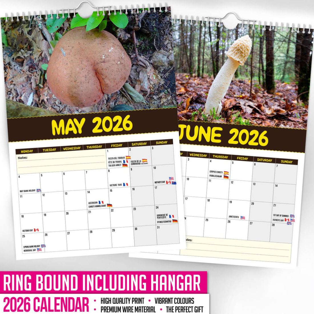 World's Greatest Mushrooms - 2026 Wall Calendar