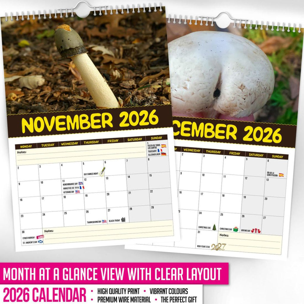 World's Greatest Mushrooms - 2026 Wall Calendar