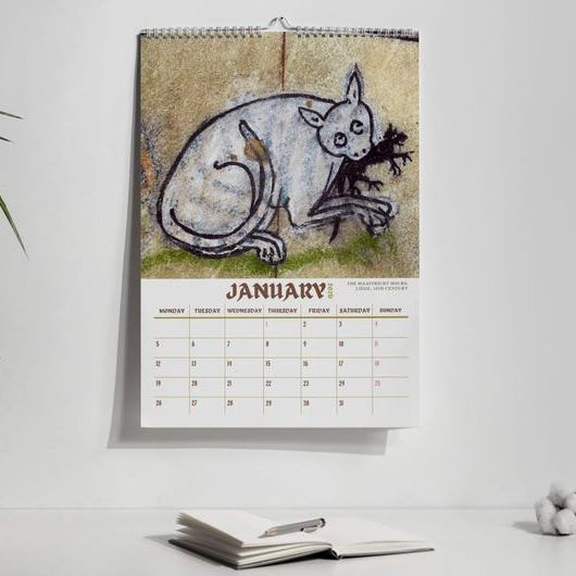 Ugly Medieval Cats 2026 Wall Calendar