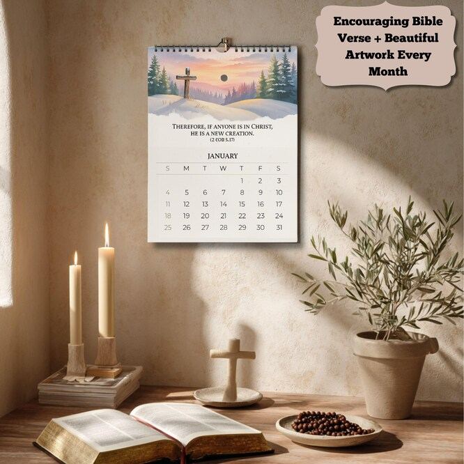 2026 Christian Wall Calendar – Faith & Scripture All Year