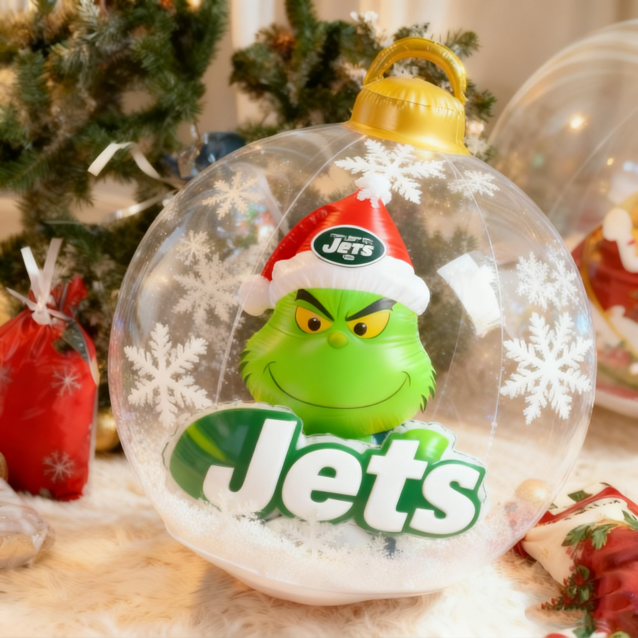 Grinchy Christmas Inflatable Ball Ornament – A Whimsical Holiday Statement Piece